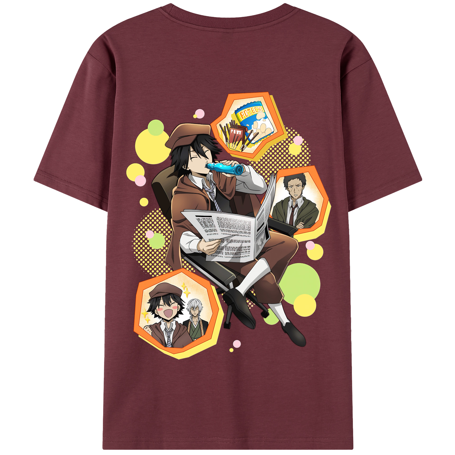 （画像用） 文豪ストレイドッグス Bungo Stray Dogs 綿100％半袖Tシャツ（背面プリント）